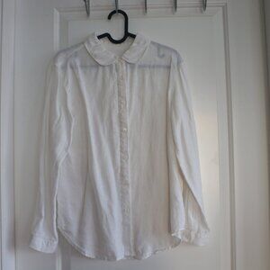 100% linen Peter Pan collar shirt